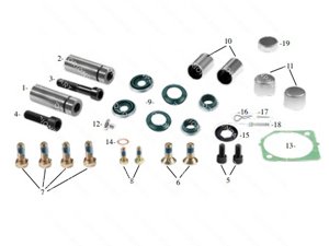 CALIPER DUST RUBBER AND PIN SET